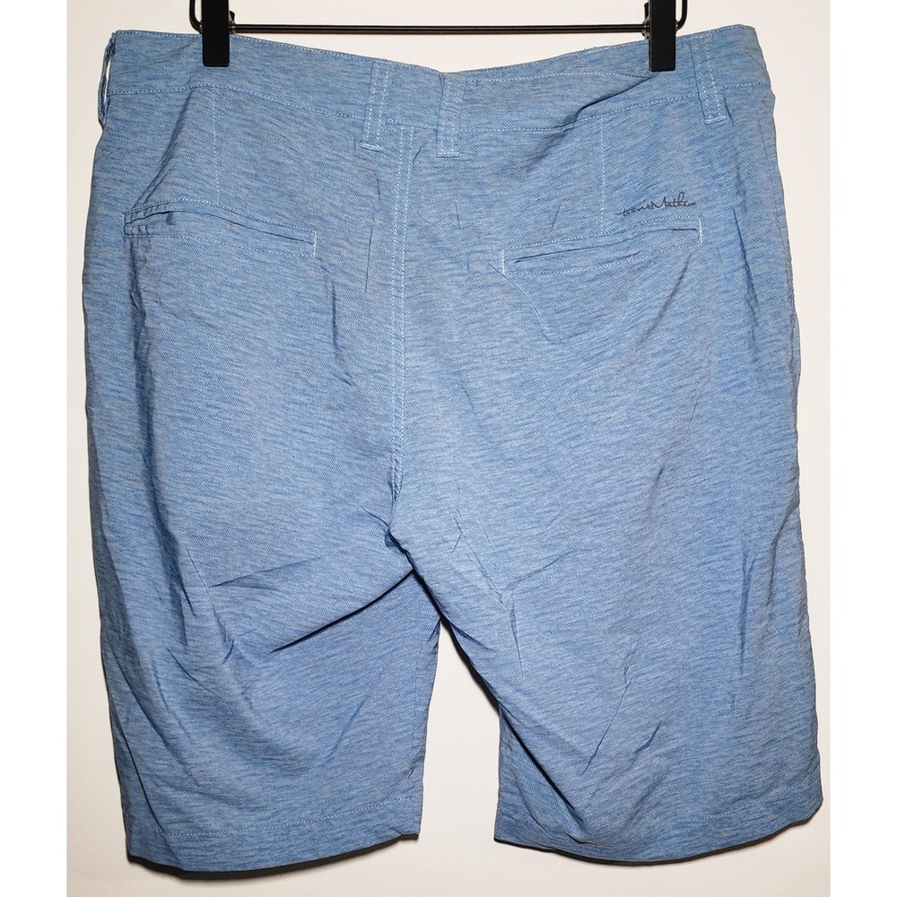 TravisMathew Beck Mens Golf Shorts Blue Heathered Stretch Size 34 10in Inseam - Picture 3 of 6